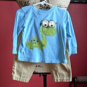 🦠3 for $8🦠  Dino tee & healthtex khakis